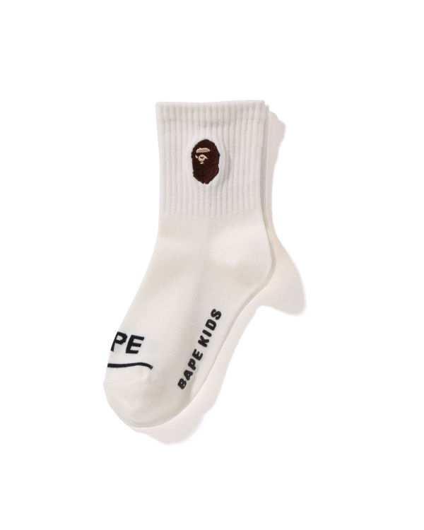 Calcetines Bape Ape Head Acanalado Niños Blancas | JRTPA-6297