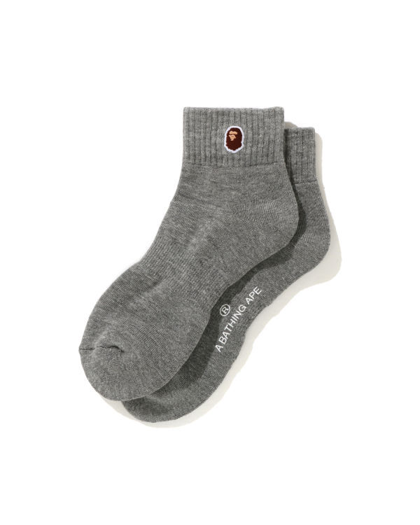 Calcetines Bape Ape Head One Point Ankle Hombre Gris | OJABK-4526