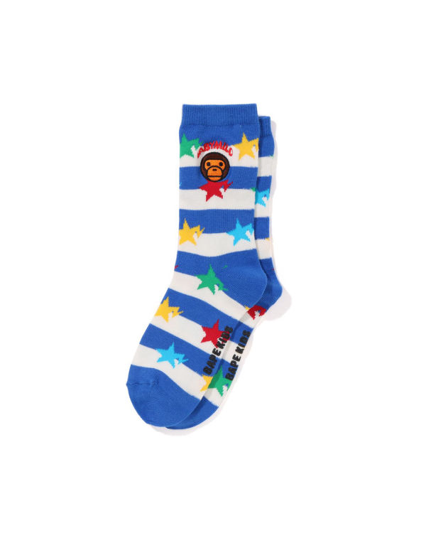 Calcetines Bape Hoop Milo Sta Niños Azules | DLNFB-4583