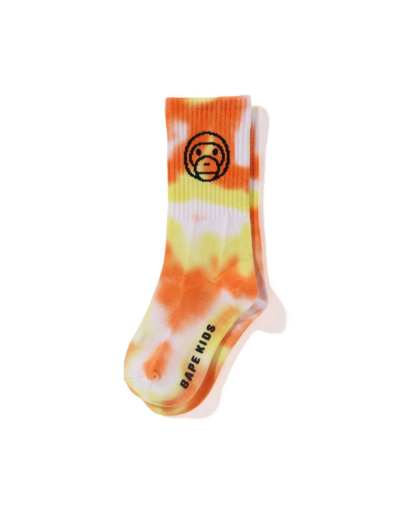 Calcetines Bape Milo Dyed Rib Niños Naranjas | PTAMS-5819