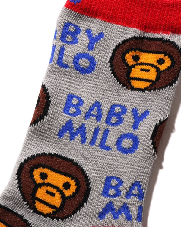 Calcetines Bape Milo Pattern Niños Gris | KFVUC-9210