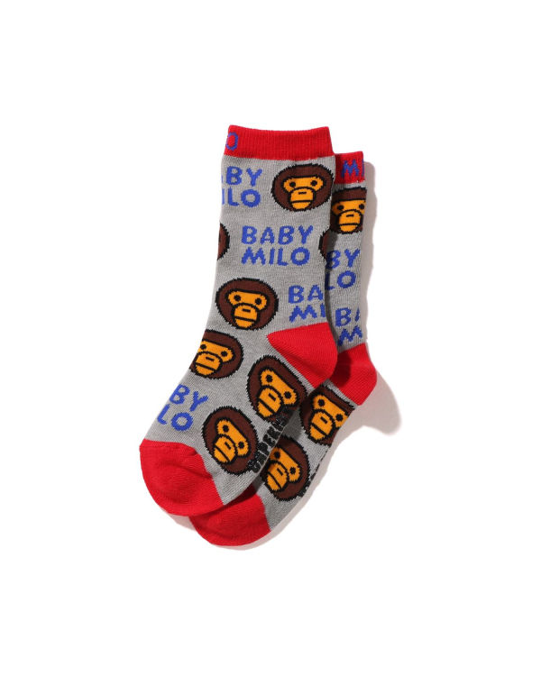 Calcetines Bape Milo Pattern Niños Gris | KFVUC-9210