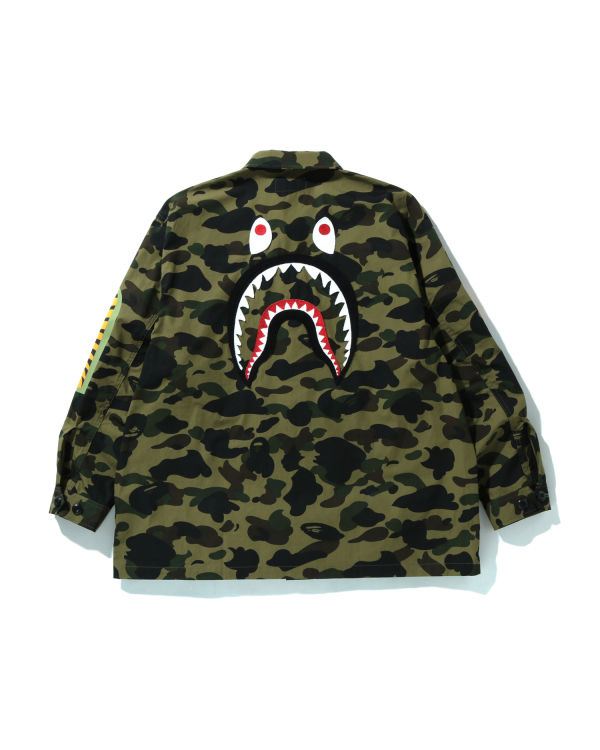 Camisas Bape 1st Camo Shark Relaxed Fit Military Hombre Verde | SECFQ-1765