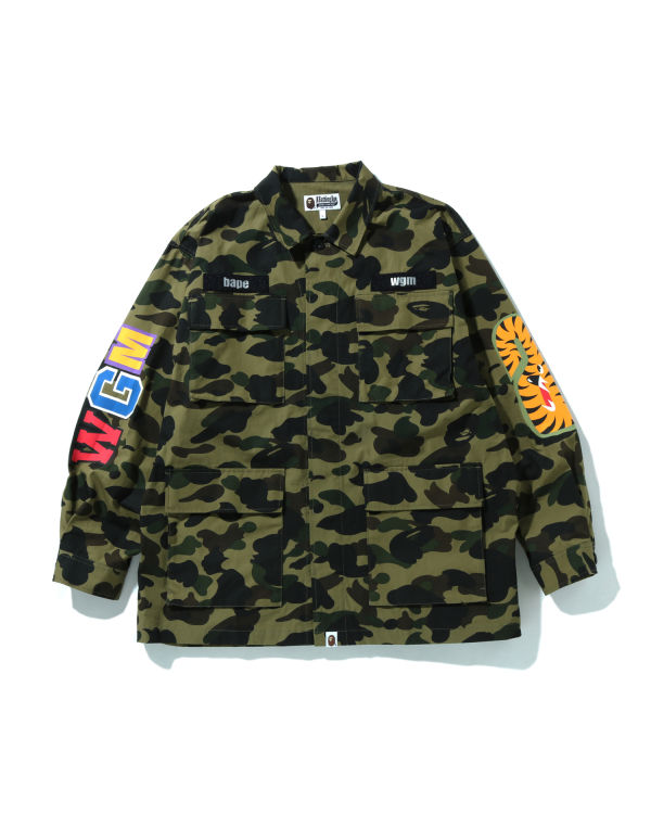 Camisas Bape 1st Camo Shark Relaxed Fit Military Hombre Verde | SECFQ-1765