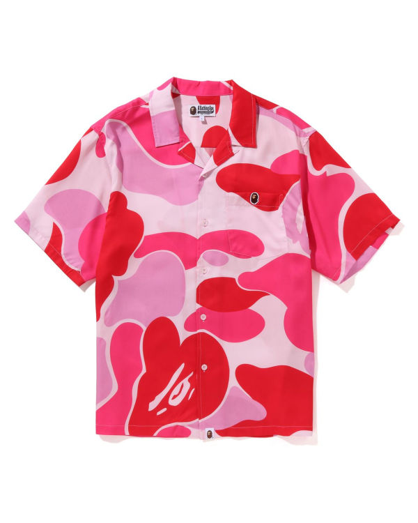 Camisas Bape ABC Camo Open Collar Hombre Rosas | JIGNW-4530