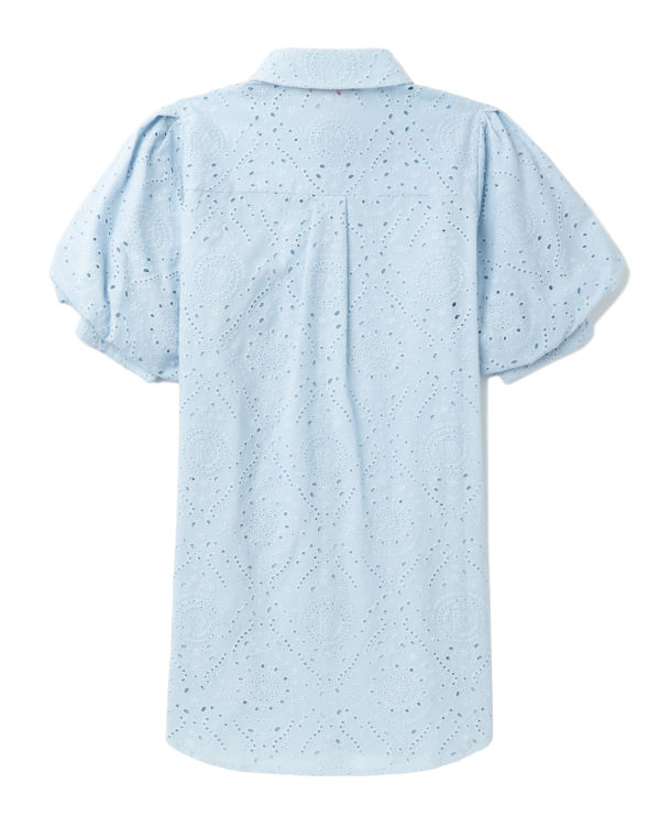 Camisas Bape Eyelet dolly Mujer Azules Claro | JGNBU-2179