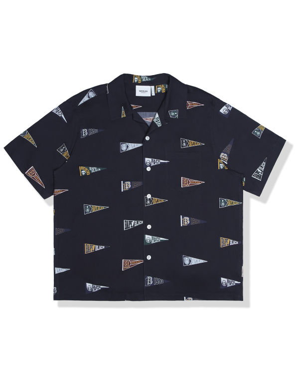 Camisas Bape Logo print short sleeve Hombre Negras | RSFBH-5209