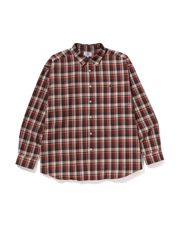 Camisas Bape Mini Check Loose Fit Hombre Rojas Claro | HXALK-3026