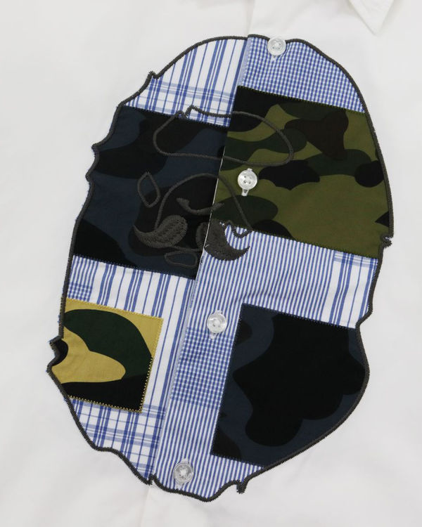 Camisas Bape Multi Pattern Hombre Blancas | KAORG-8901