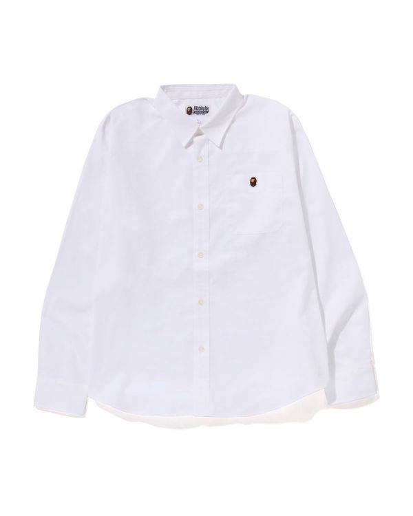 Camisas Bape Oxford relaxed fit Hombre Blancas | DQWBM-1854