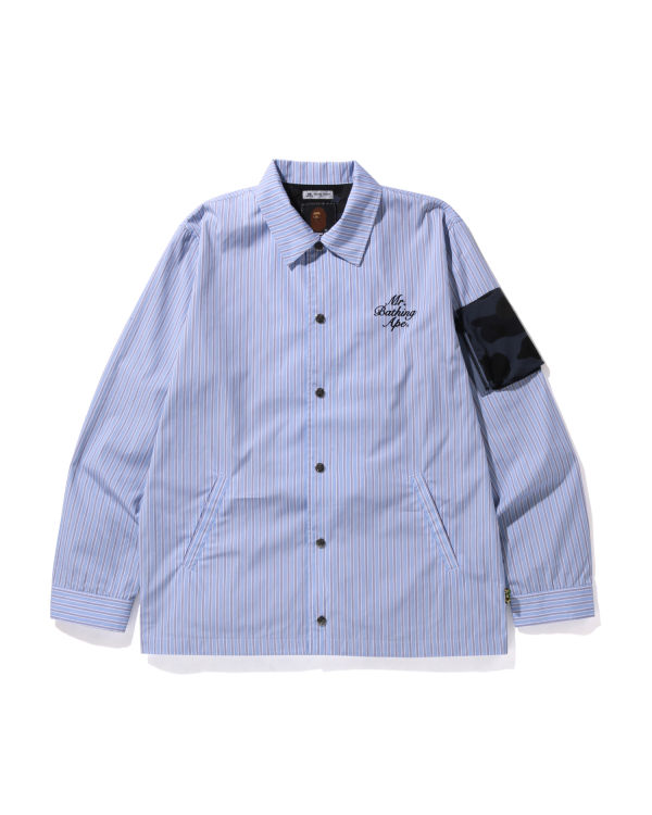 Camisas Bape Thomas Mason Stripe Coach Hombre Azules | EXCOB-0453