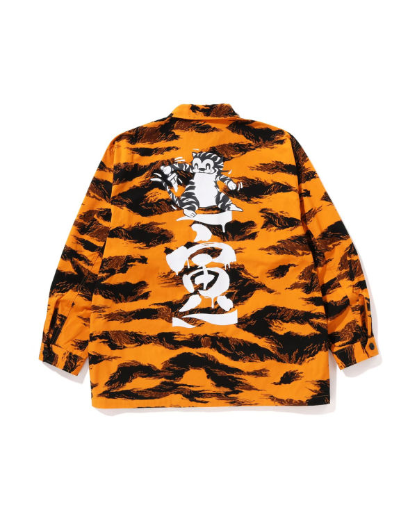 Camisas Bape Tiger Camo Relaxed Fit Military Hombre Naranjas | LUBHQ-2356