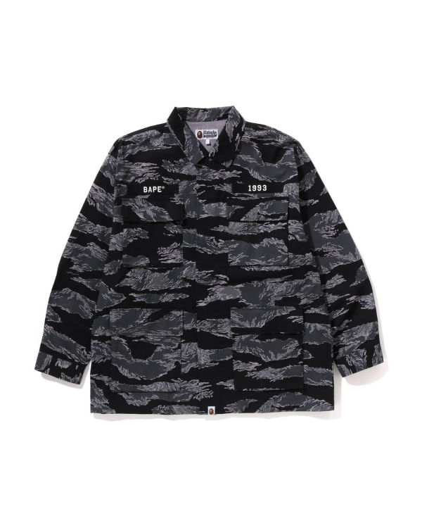 Camisas Bape Tiger Camo Relaxed Fit Military Hombre Negras | NPFAD-4807