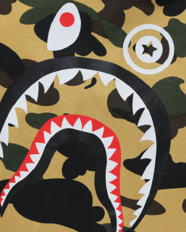 Camiseta Bape 1st Camo Shark 3/4 Sleeve Niños Amarillo | YCGIH-1749