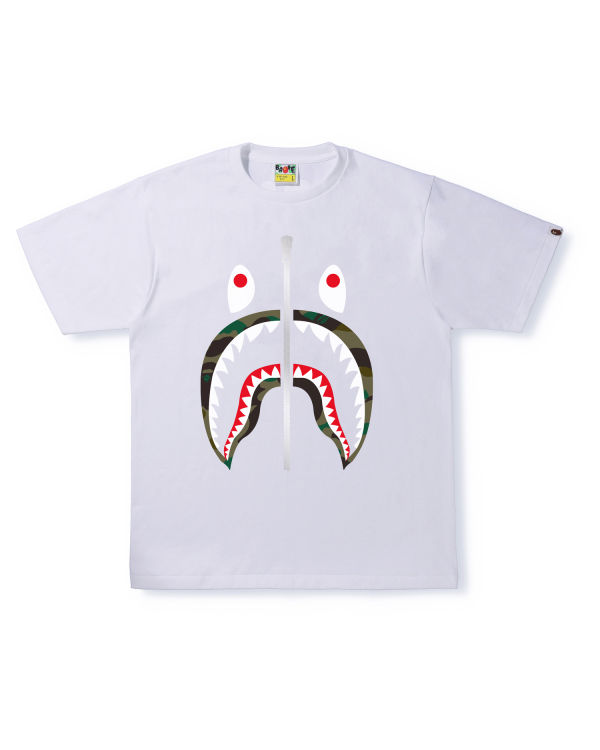 Camiseta Bape 1st Camo Shark Hombre Blancas | YGOPA-3852