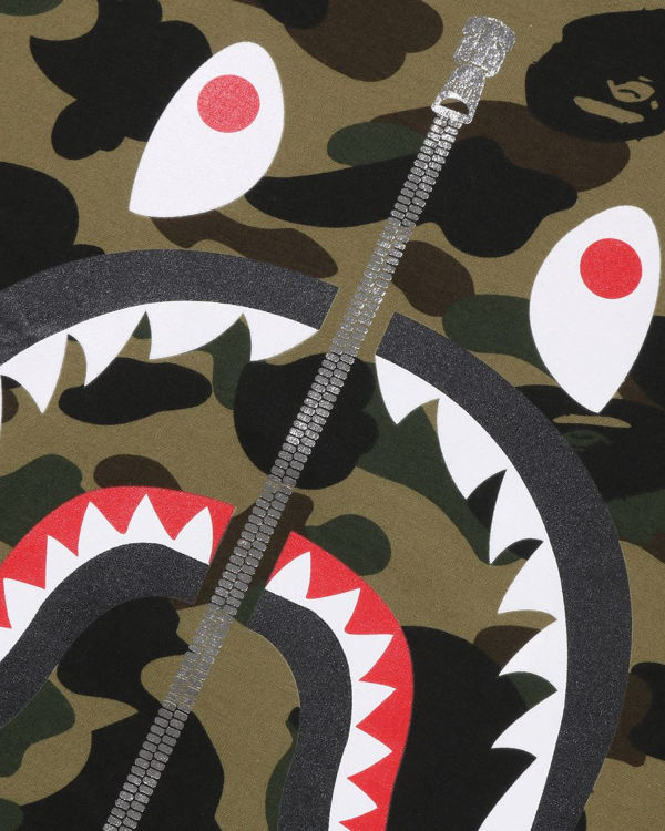 Camiseta Bape 1st Camo Shark Hombre Verde | OGCIA-9467