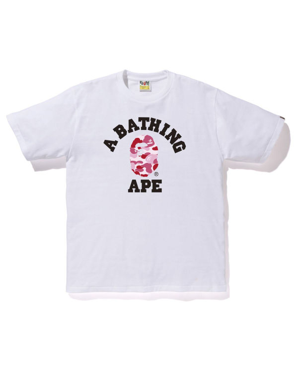 Camiseta Bape ABC Camo College Hombre Blancas | PMJCN-1079