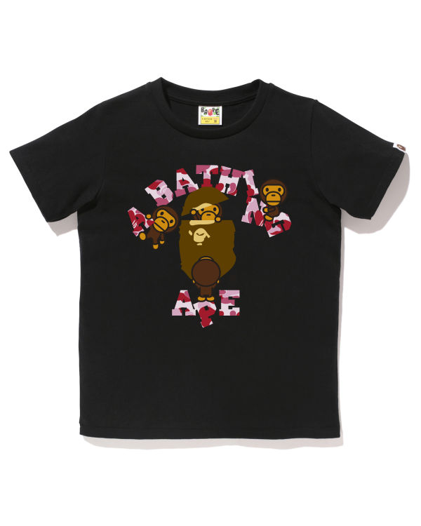 Camiseta Bape ABC Camo College Milo Mujer Negras | WOHKX-8235