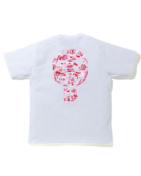 Camiseta Bape ABC Camo Daruma Hombre Rosas | JLMBK-6748