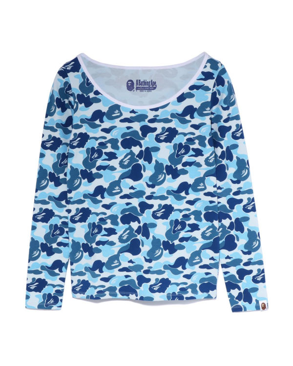 Camiseta Bape ABC Camo L/S Mujer Azules Claro | UBLEG-6537