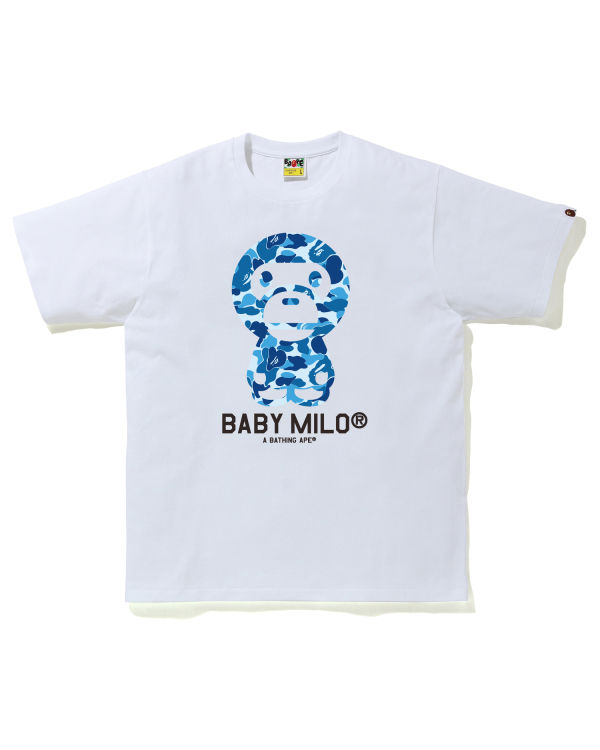 Camiseta Bape ABC Camo Milo Hombre Azules | ZAQPJ-7031