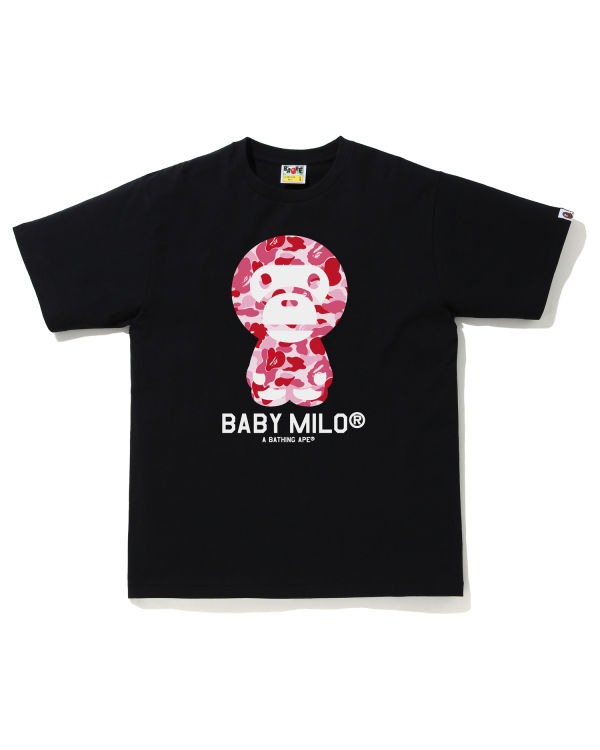 Camiseta Bape ABC Camo Milo Hombre Rosas | SFKLY-3891