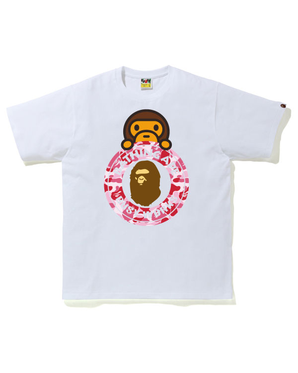 Camiseta Bape ABC Camo Milo On Busy Trabajo Hombre Rosas | DFQSG-3409