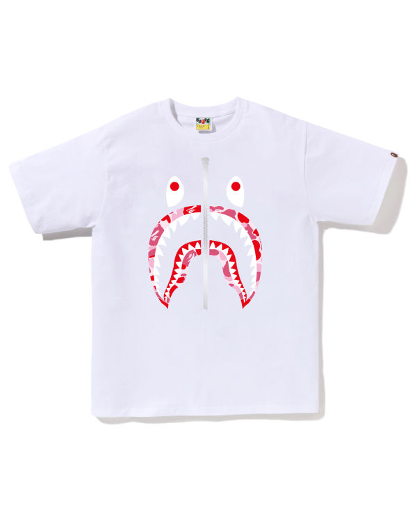 Camiseta Bape ABC Camo Shark Hombre Blancas | PQOWS-0835