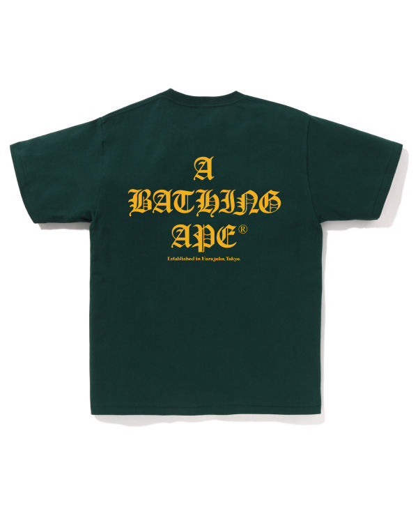 Camiseta Bape A Bathing Ape Logo Hombre Verde Oscuro | ADGVZ-6983