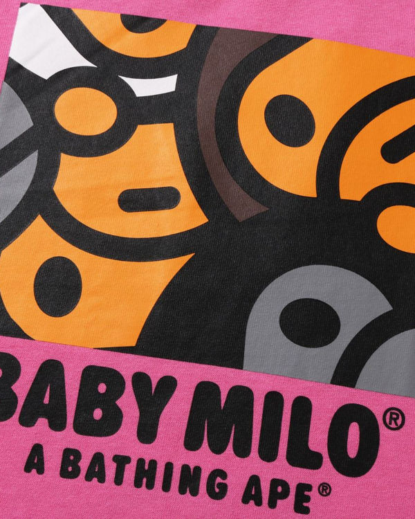 Camiseta Bape All Milo Mix L/S Niños Rosas | EXJMF-6947