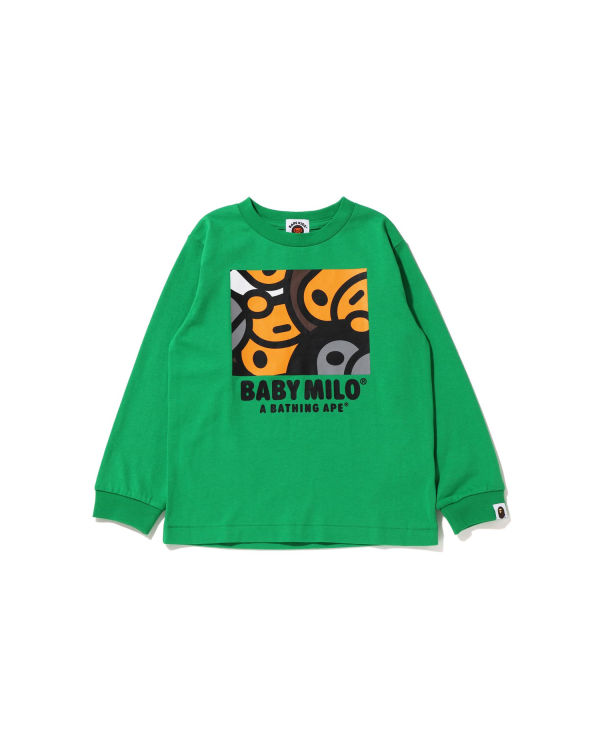 Camiseta Bape All Milo Mix L/S Niños Verde Menta | BTVNZ-5812