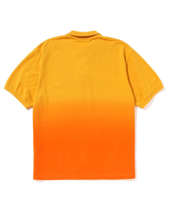 Camiseta Bape Ape Head One Point Gradation Relaxed Fit Polo Hombre Naranjas | MWXTZ-6853