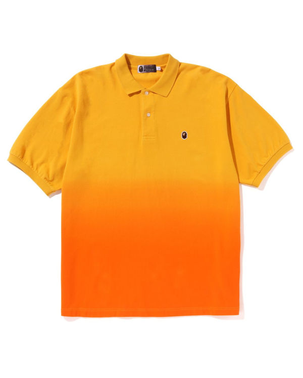 Camiseta Bape Ape Head One Point Gradation Relaxed Fit Polo Hombre Naranjas | MWXTZ-6853