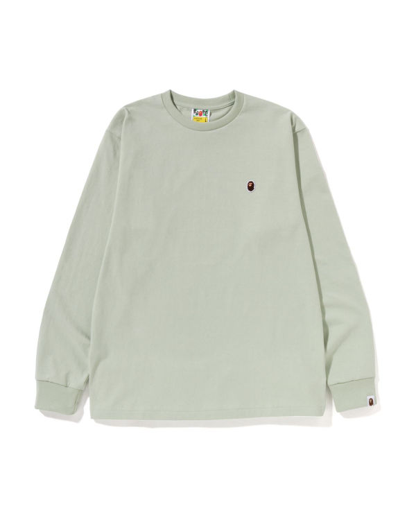 Camiseta Bape Ape Head One Point L/S Hombre Verde | ETLPI-8394