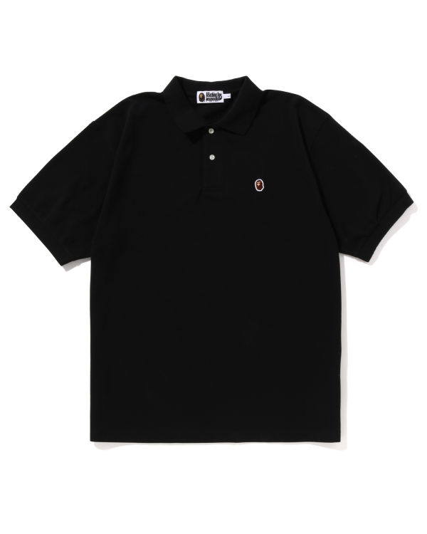 Camiseta Bape Ape Head One Point Relaxed Fit Polo Hombre Negras | SVKUP-7263