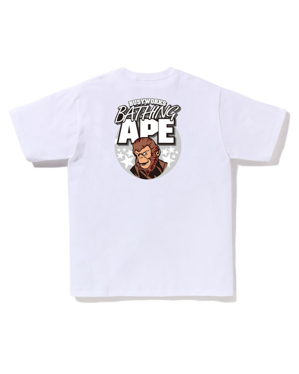 Camiseta Bape Ape Hombre Blancas | PDFUL-6814