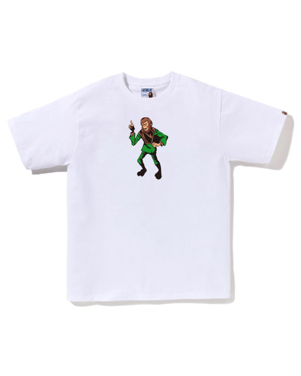 Camiseta Bape Ape Hombre Blancas | PDFUL-6814