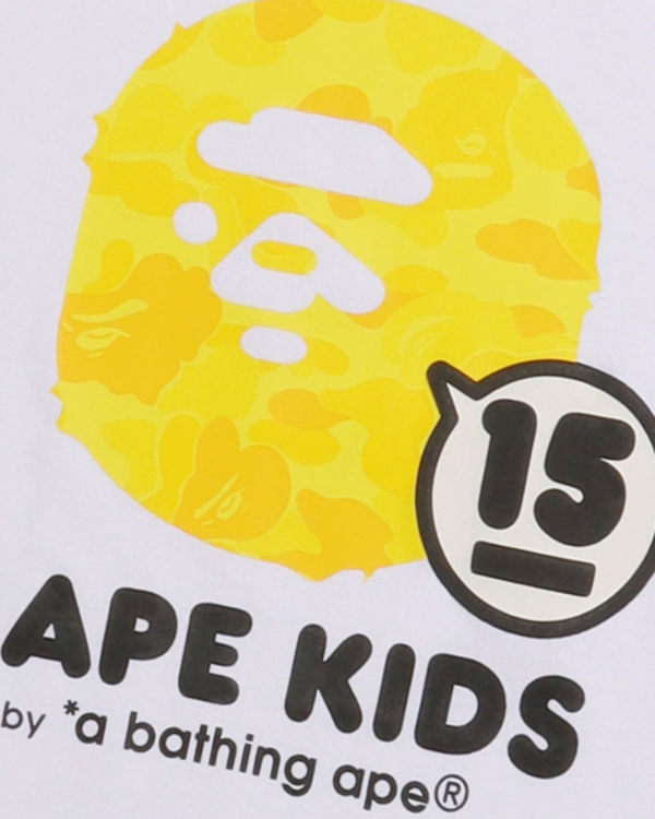 Camiseta Bape BK15th Anniversary ABC Camo Ape Head Niños Blancas | FNIOZ-2571