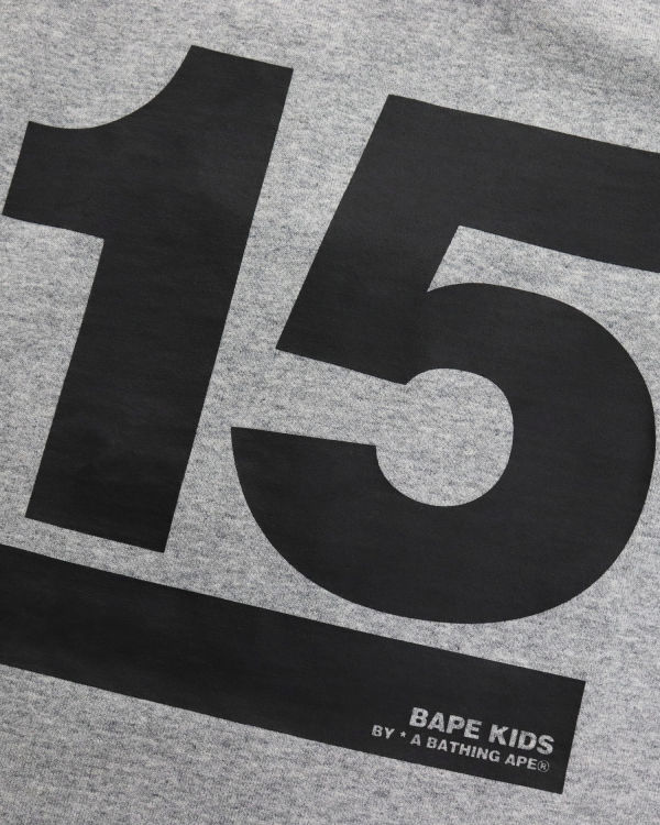 Camiseta Bape BK15th Anniversary Ape Head Niños Gris | IBDPJ-0974