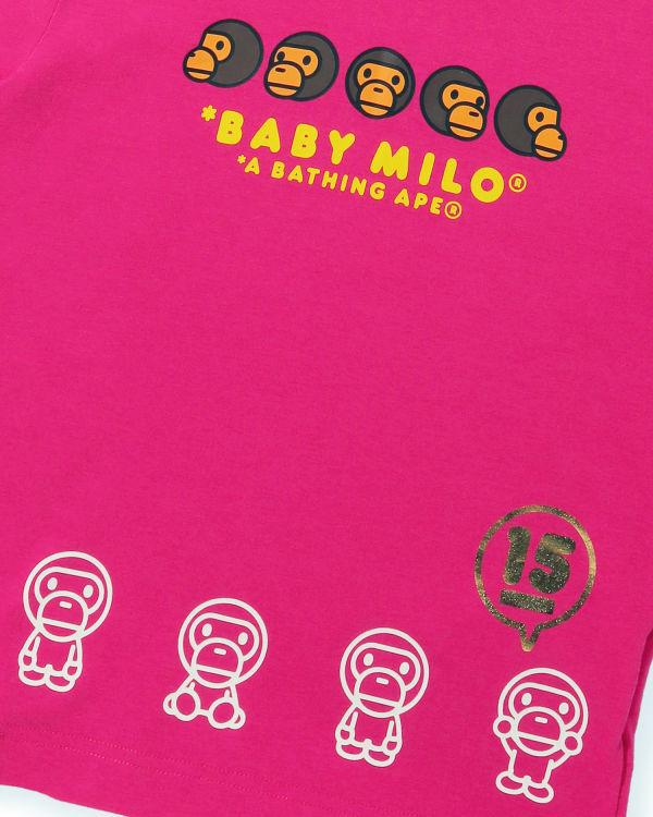 Camiseta Bape BK15th Anniversary Milo Niños Rosas | PGIRO-7038