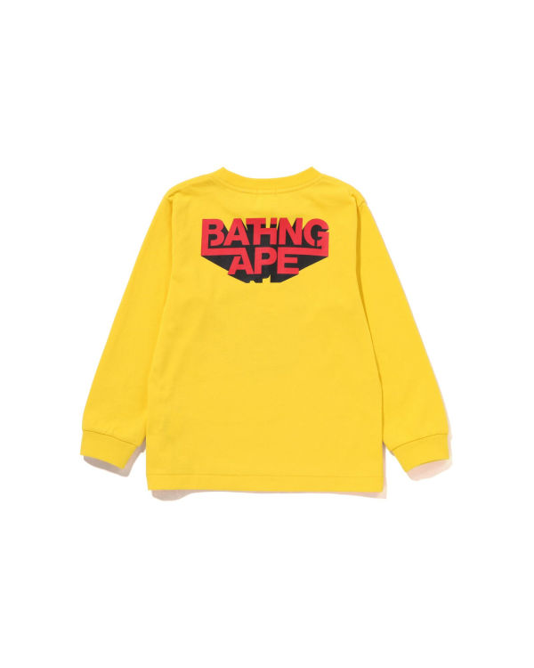 Camiseta Bape Bathing Ape Ape Head L/S Niños Amarillo | HUKXF-3902