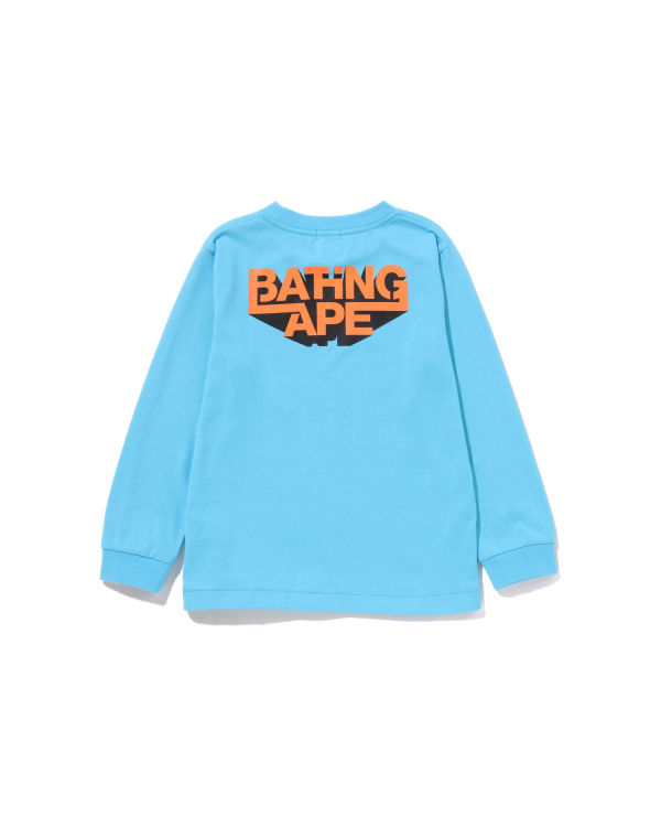 Camiseta Bape Bathing Ape Ape Head L/S Niños Azules | JSVRP-0149