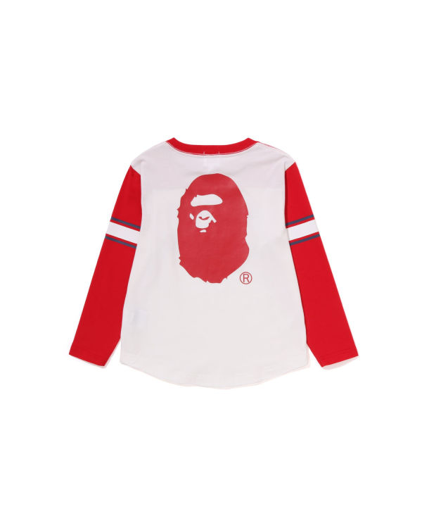 Camiseta Bape Bathing Ape Football L/S Niños Blancas | FCGBT-6201