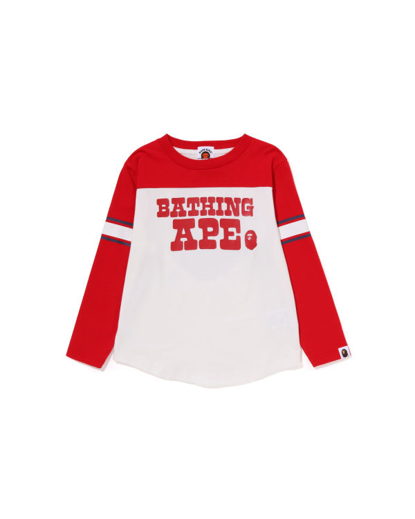 Camiseta Bape Bathing Ape Football L/S Niños Blancas | FCGBT-6201