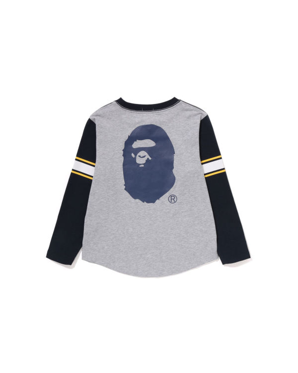 Camiseta Bape Bathing Ape Football L/S Niños Gris | YJWIO-7392