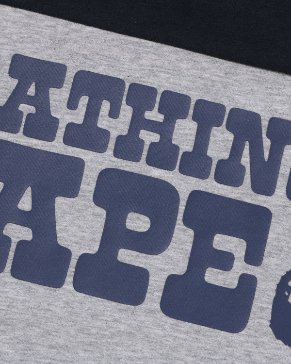 Camiseta Bape Bathing Ape Football L/S Niños Gris | YJWIO-7392