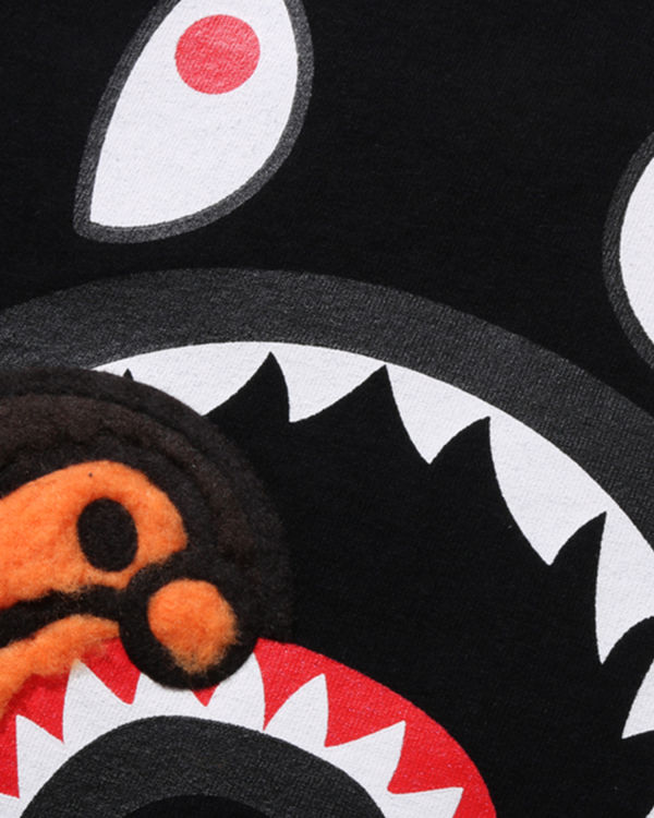 Camiseta Bape Boa Fleece Milo Shark Niños Negras | XGBND-7210