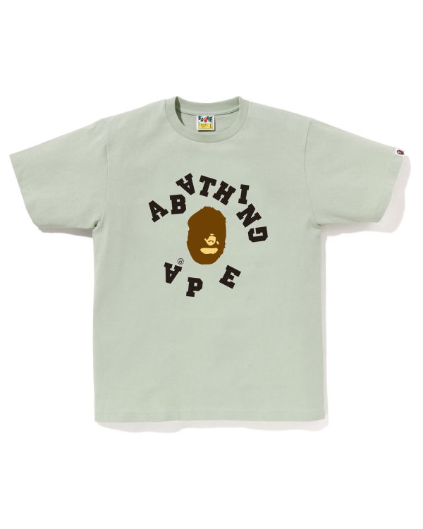 Camiseta Bape Broken College Hombre Verde Claro | YDUWF-7964