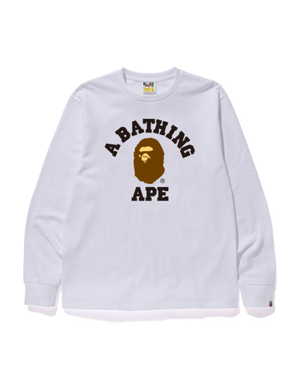 Camiseta Bape College Hombre Blancas | XHKSY-3785