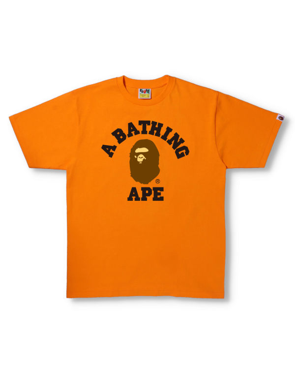 Camiseta Bape College Hombre Naranjas | BAKIP-6803